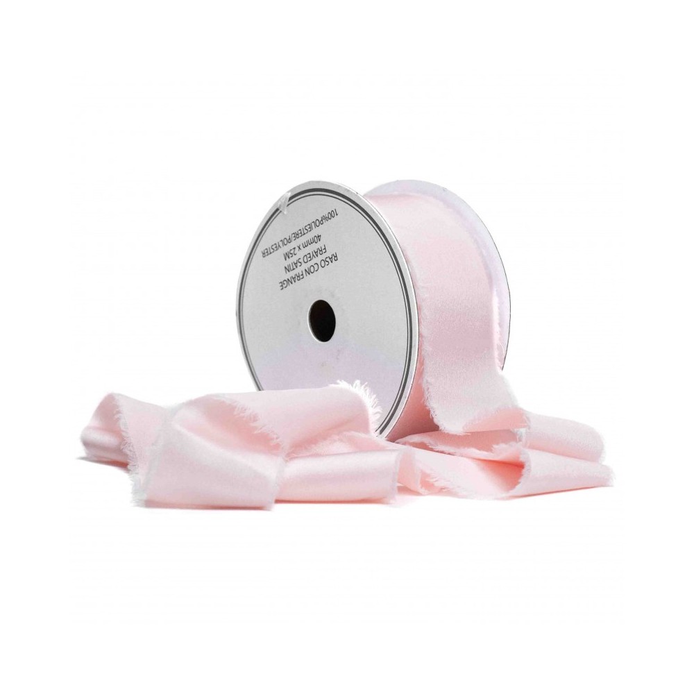 NASTRO RASO C FRANGIA 25X15MT ROSA ANTICO